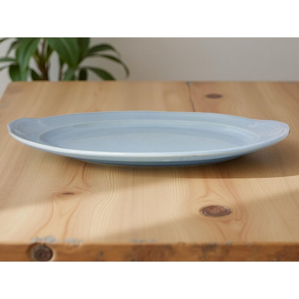 Vintage T.S & T. Taylor Smith Lu-Ray Pastels Blue Porcelain Serving Plate